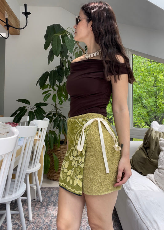 Wrap skirt - Green floral