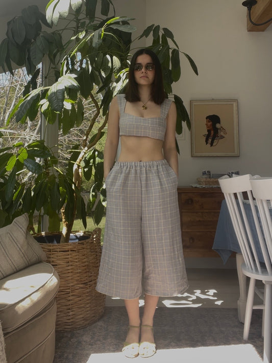Blue plaid set
