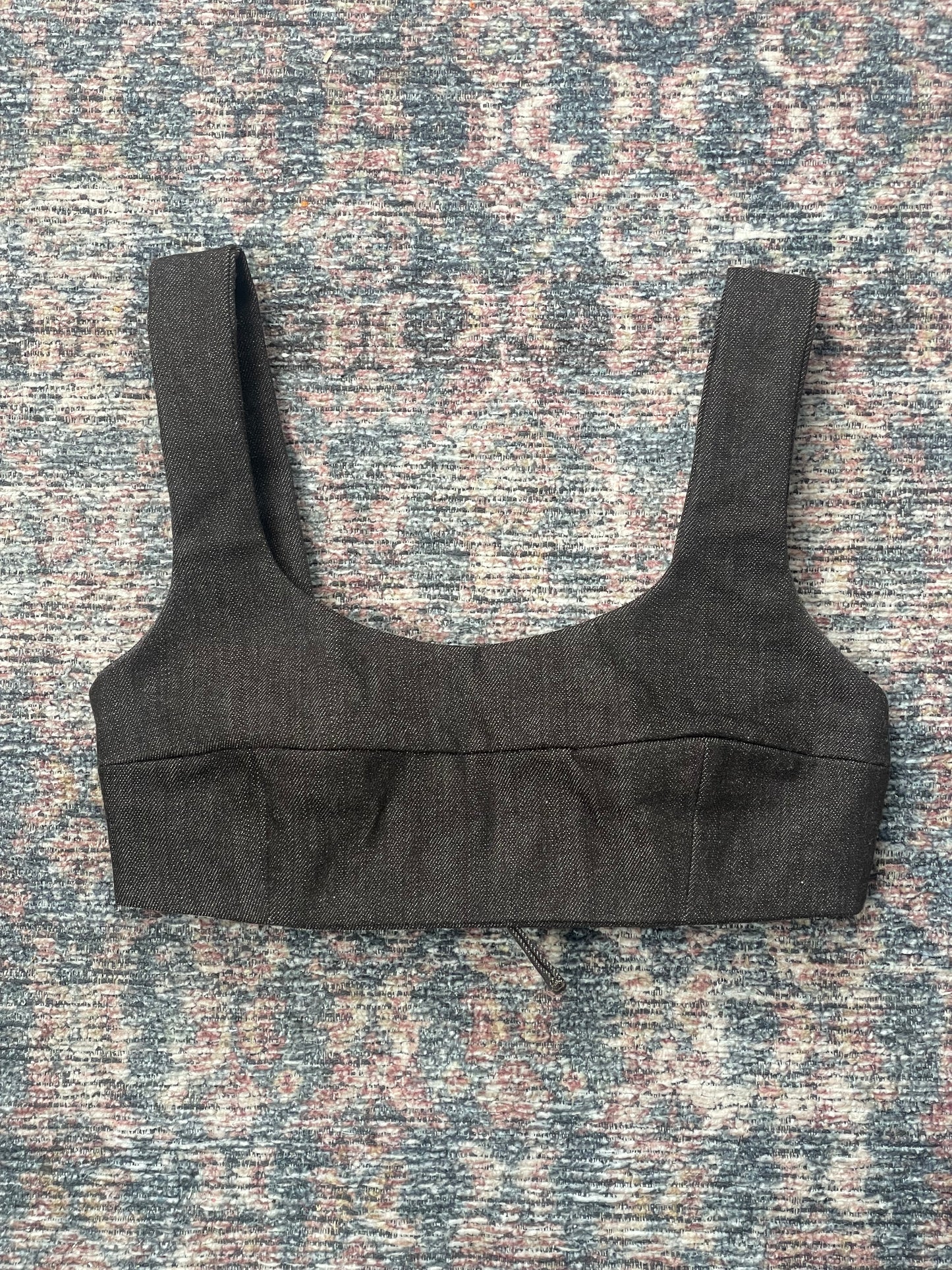 Brown denim bra top
