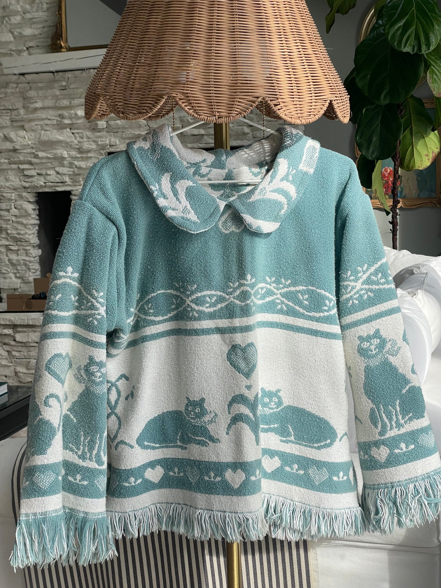 Blanket sweater - Blue cat