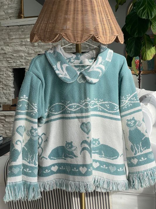 Blanket sweater - Blue cat