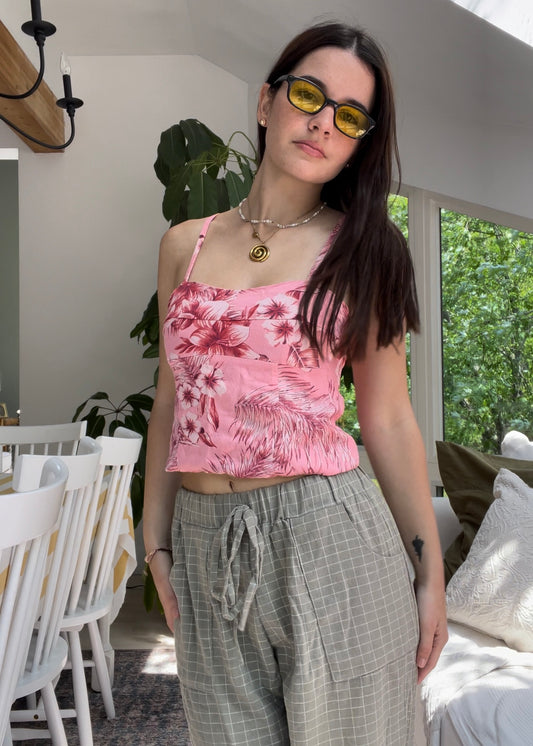 Hibiscus linen top