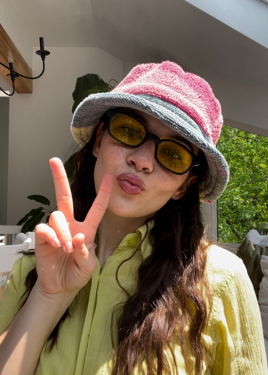 Bucket hat - Pink + Blue