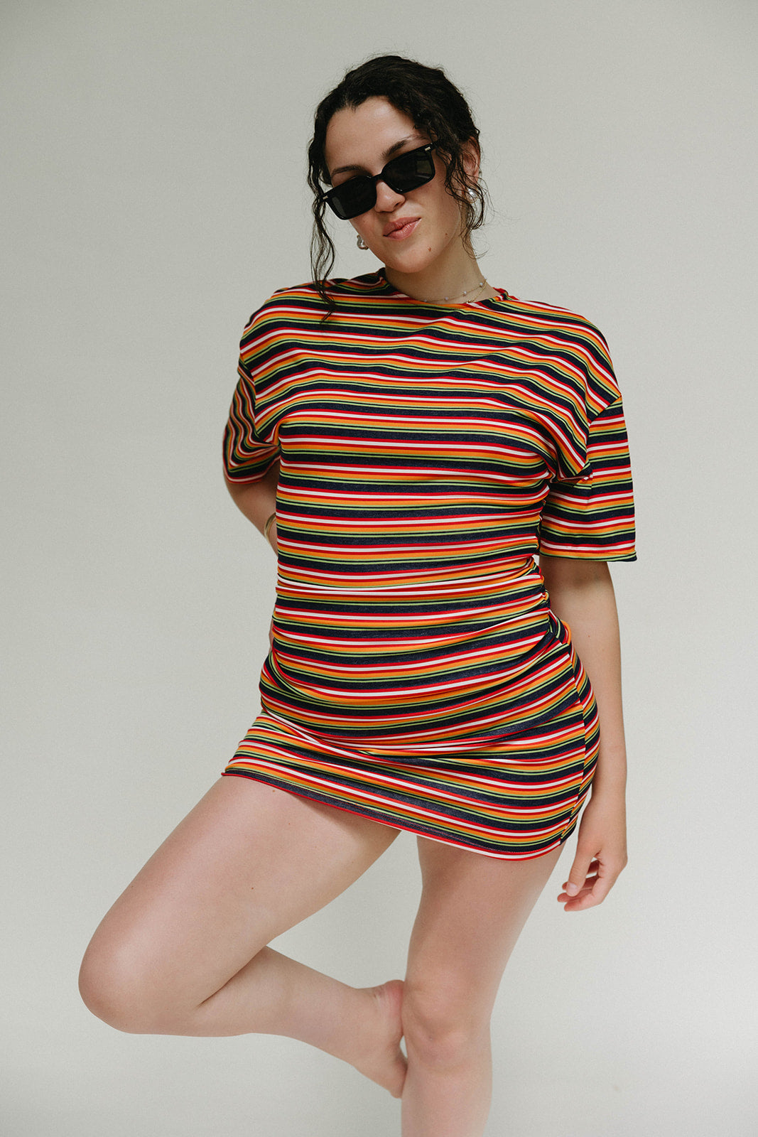 Striped mini dress