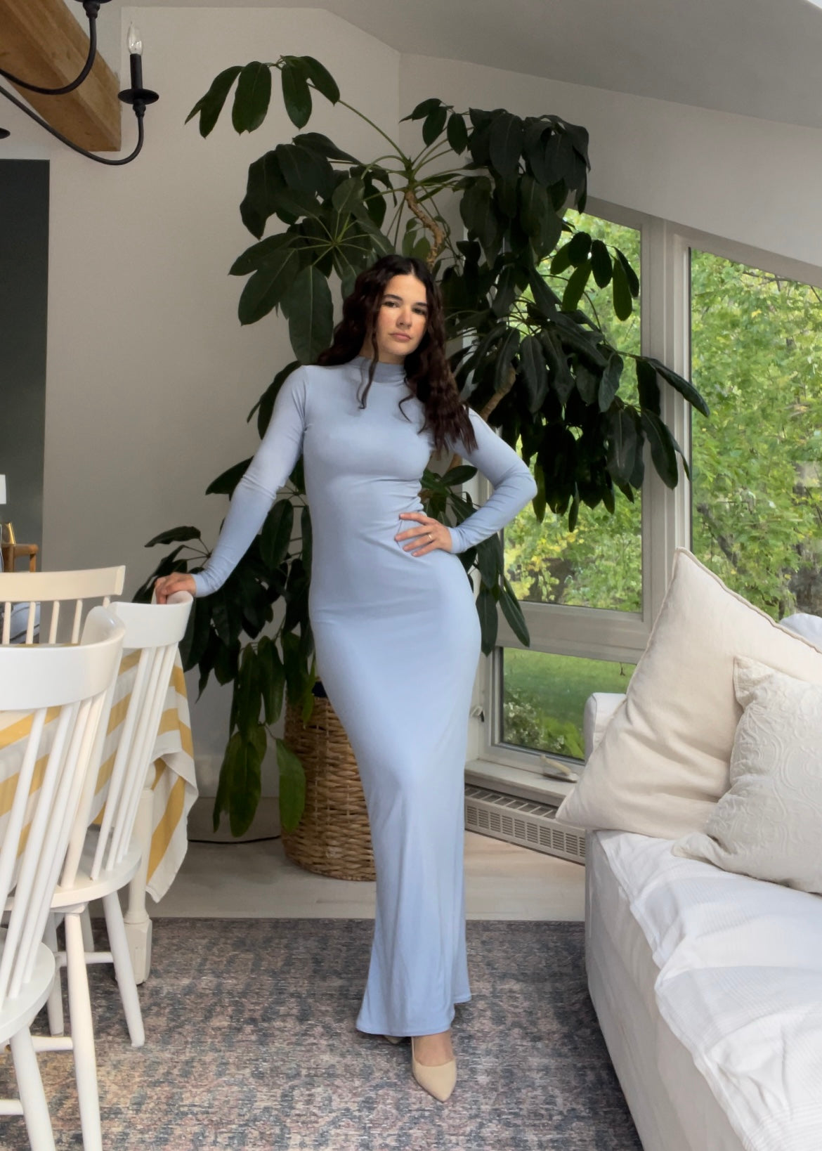 Ice blue maxi dress
