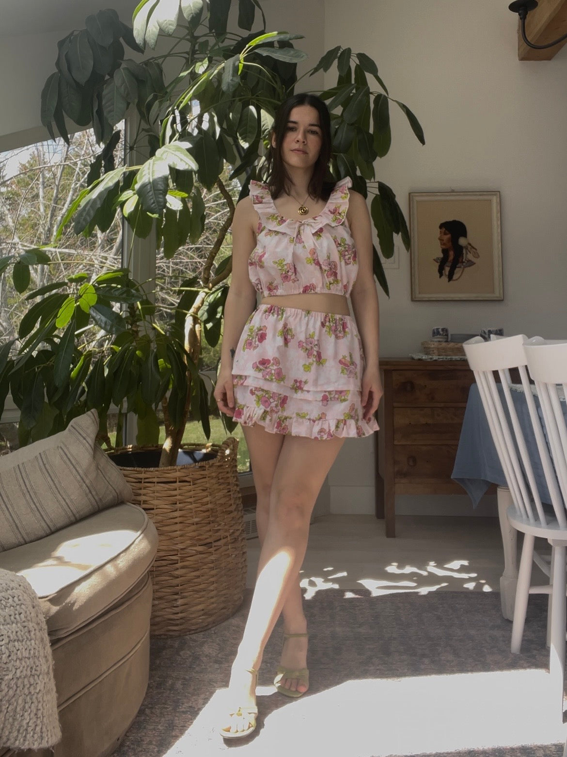 Pink floral set