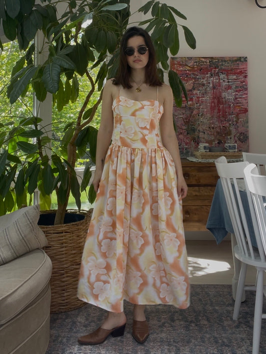 Peach midi dress