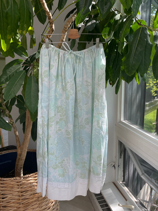 Blue floral maxi skirt