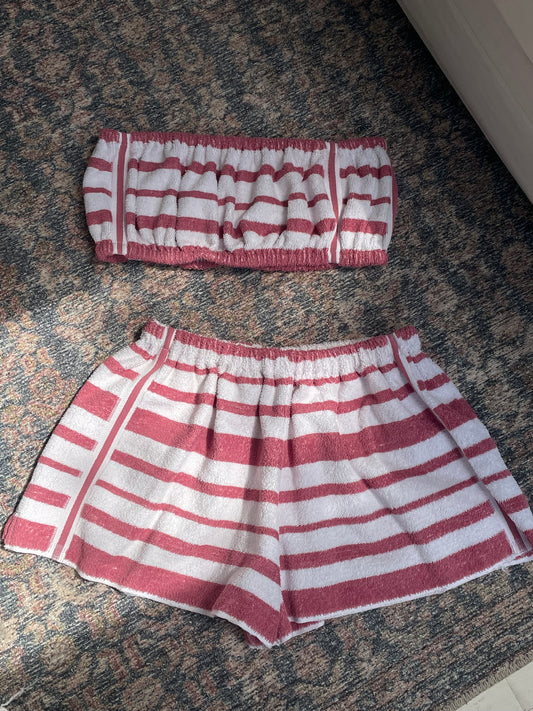Towel set - Pink stripe