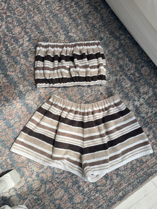 Towel set - Chocolate stripes
