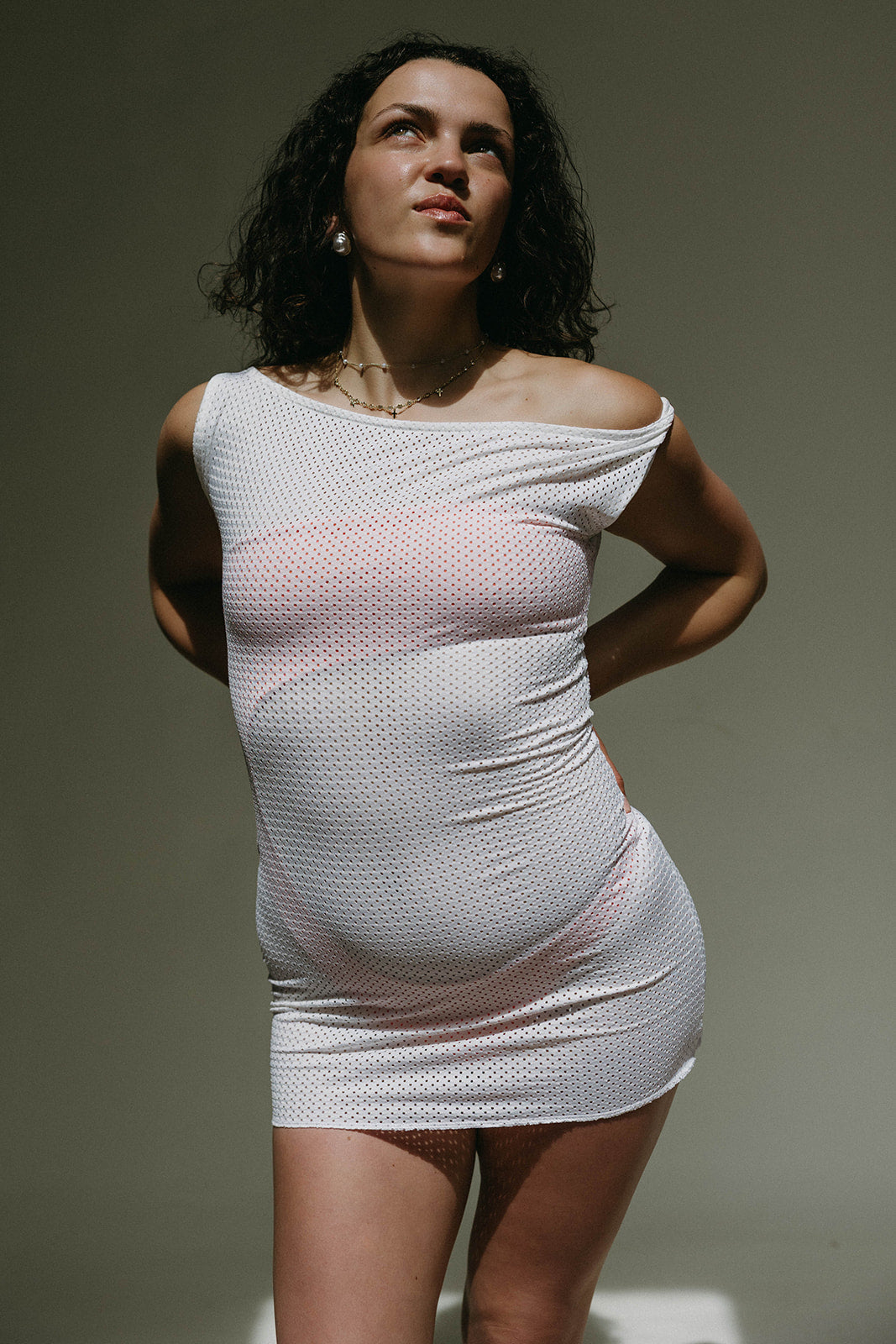 White mesh coverup