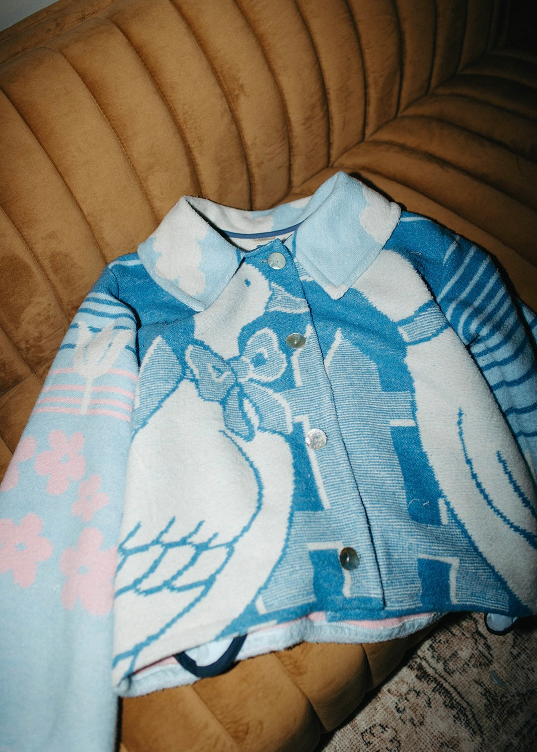 Blanket jacket - Blue Geese