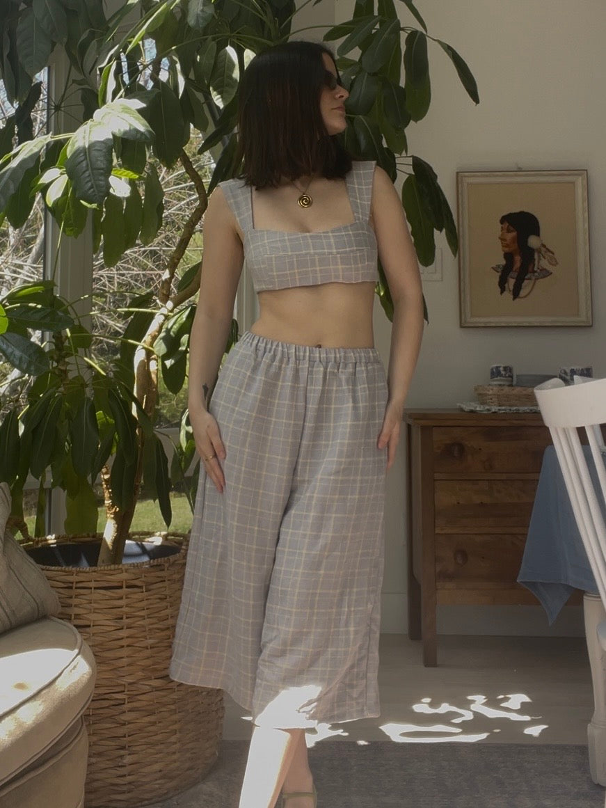 Blue plaid set