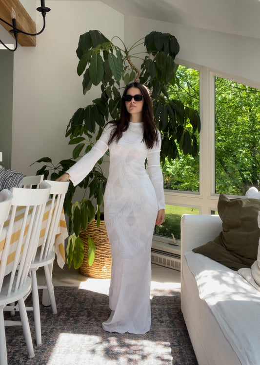 White maxi dress