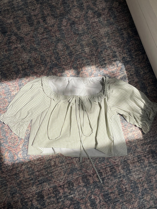 Lemon set - green gingham