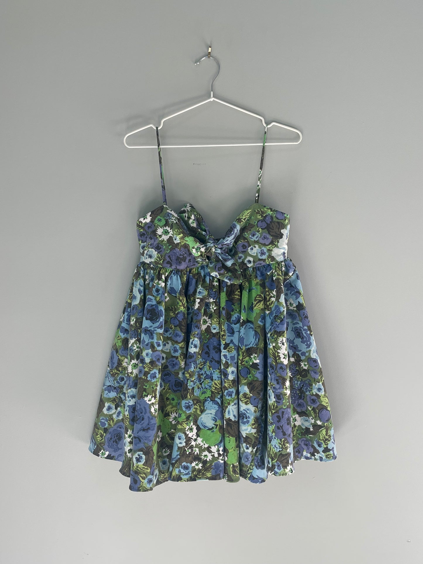 Green floral baby doll dress