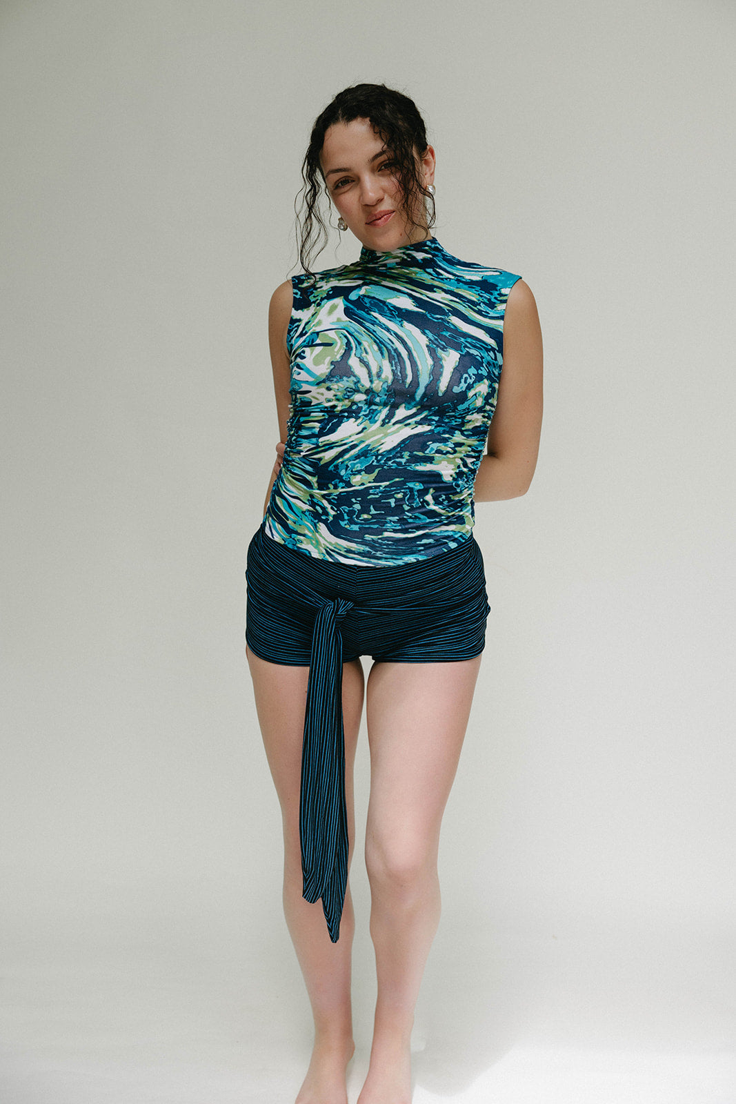 Groovy mock neck tank top