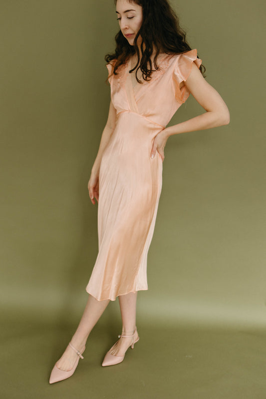 Vintage peach midi slip dress