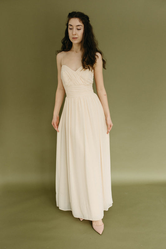 Champagne chiffon maxi dress