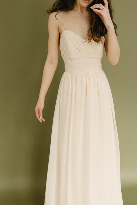 Champagne chiffon maxi dress