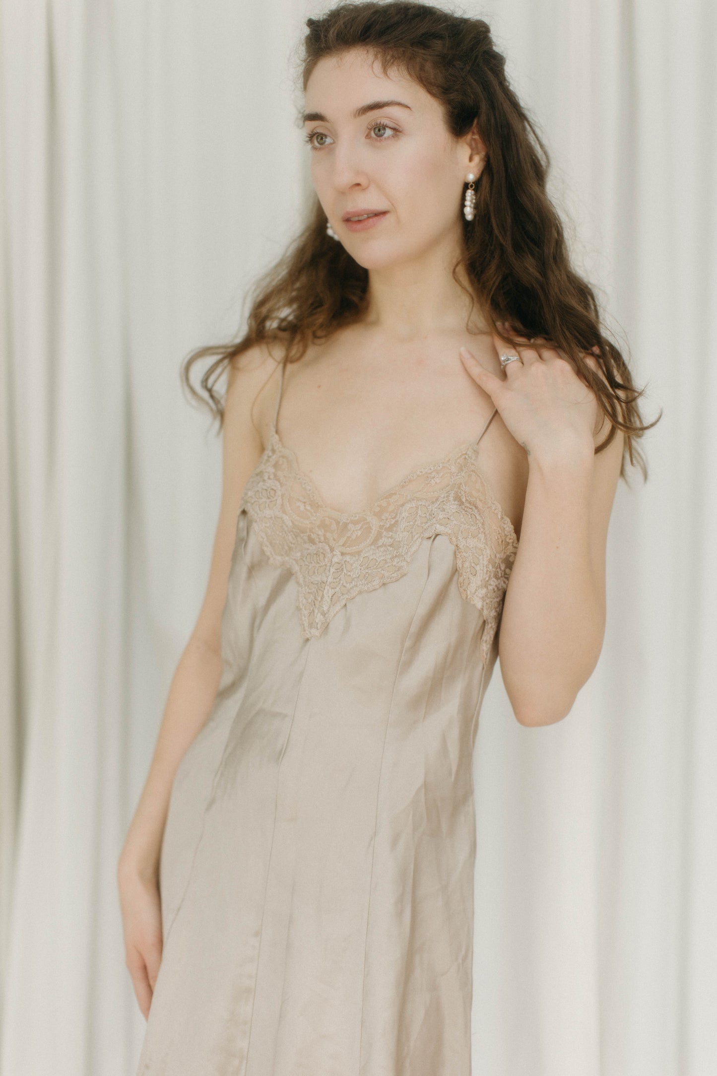 Vintage dark champagne slip dress