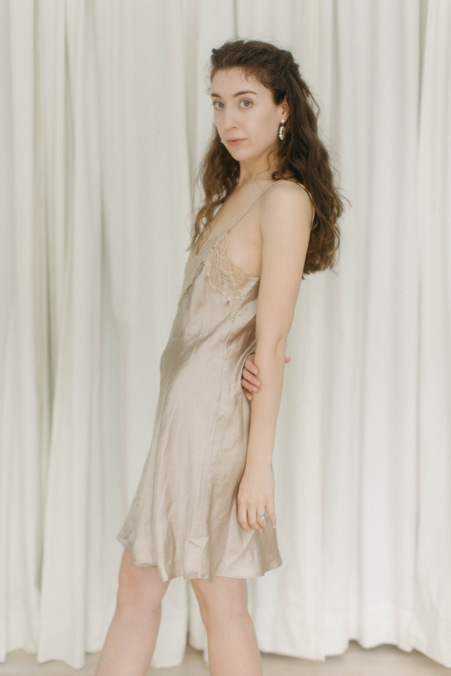 Vintage dark champagne slip dress