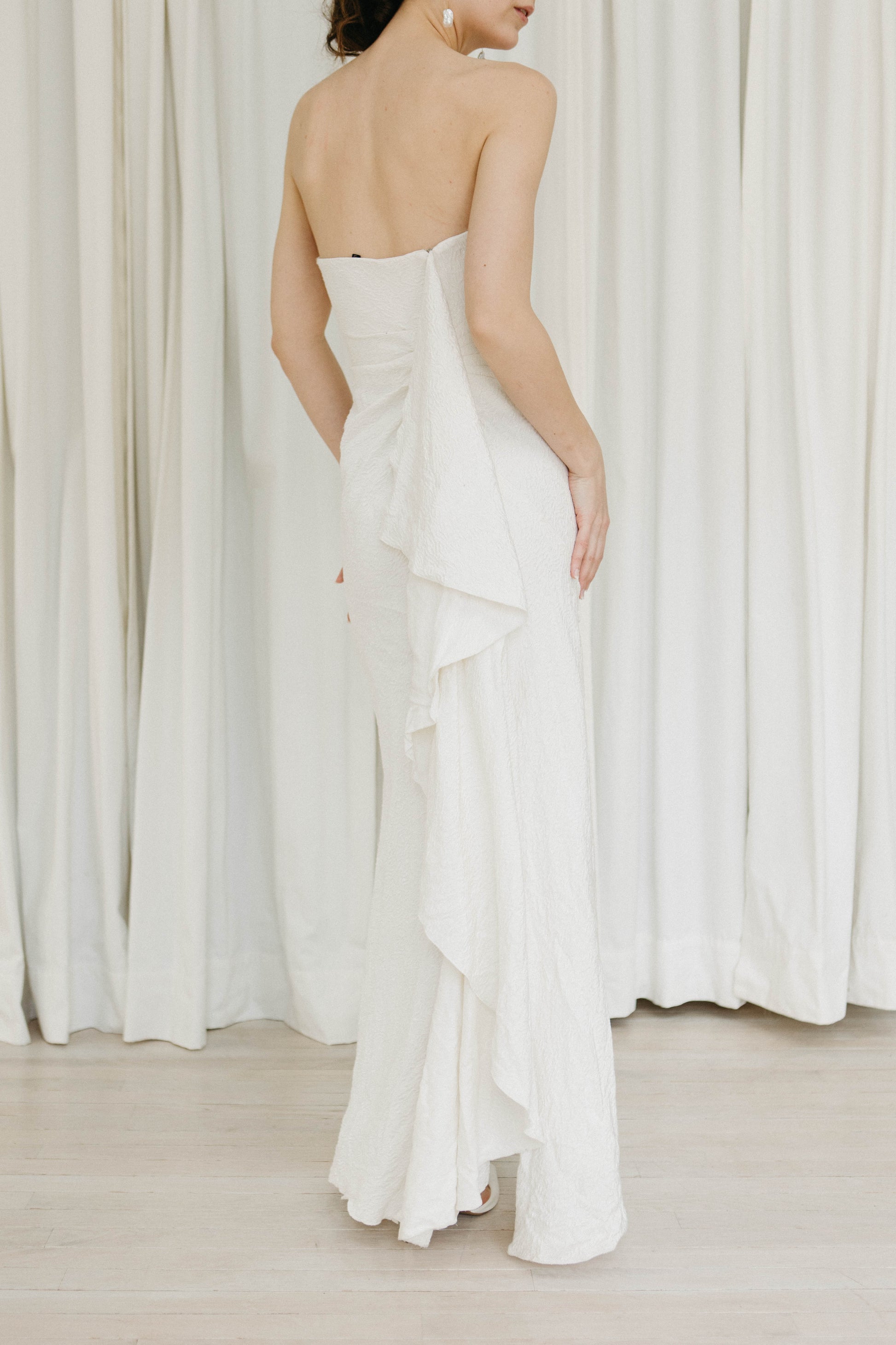 BCBG strapless jacquard maxi dress lakethelabel BCBG strapless jacquard maxi dress lakethelabel