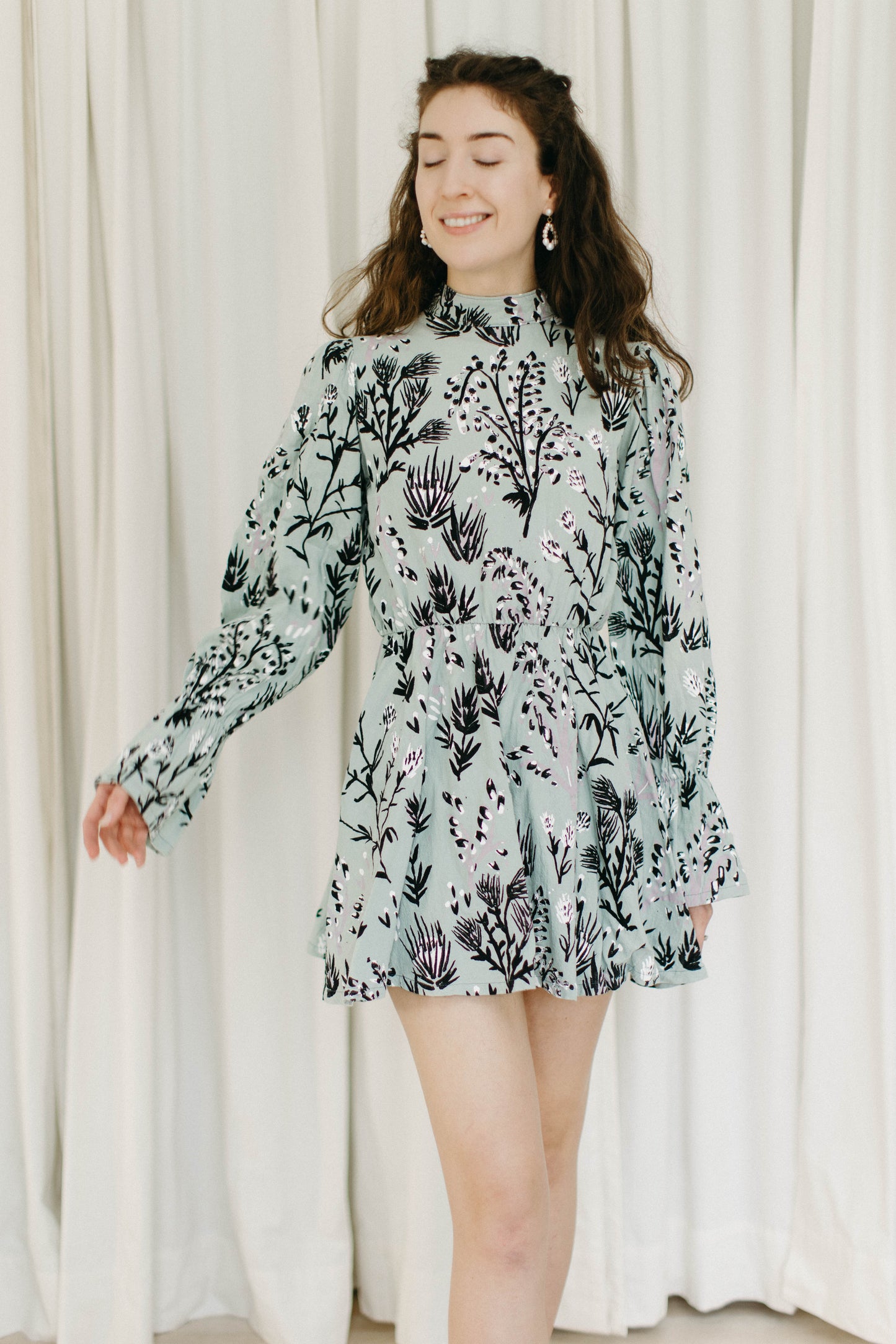 Thief and Bandit long sleeve circle skirt mini dress