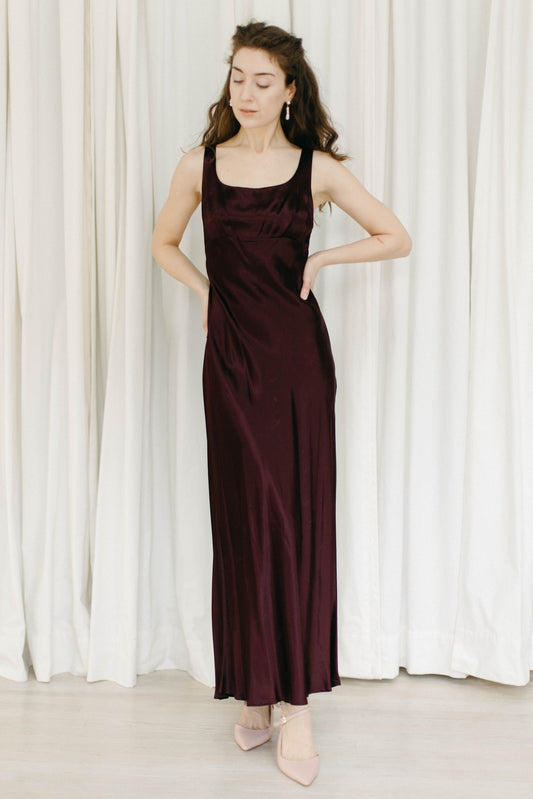 Vintage 90s plum gown