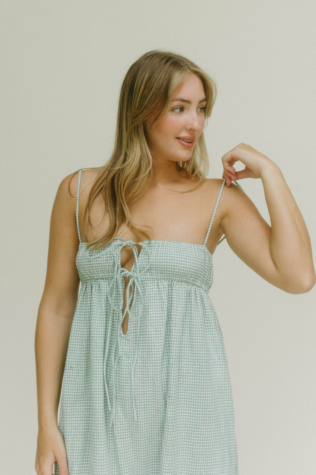 Green gingham dress